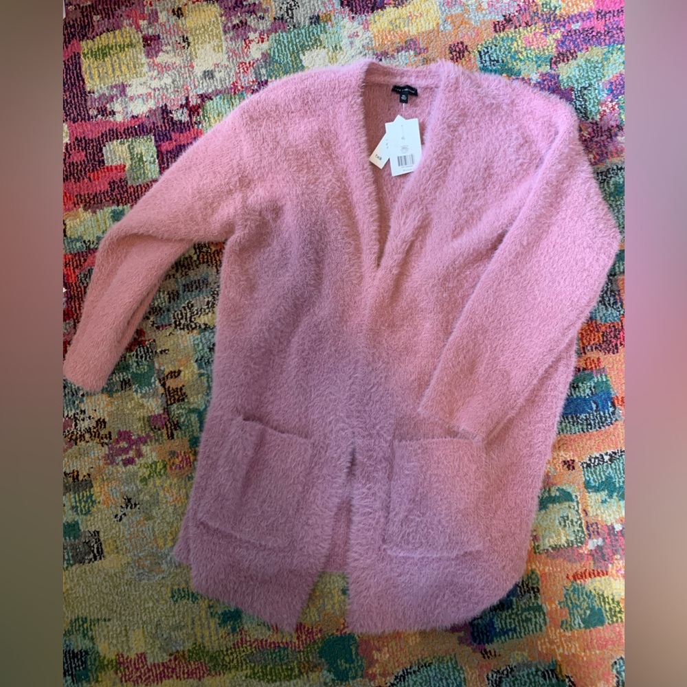 NWT The Limited eyelash drop-shoulder sweater in Rose Water, XL